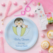 ベビーシャワーの男の赤ちゃんのペンギン ペーパープレート (パーティー)