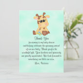 ベビーシャワーの男女兼用なキリン 招待状 (スタンド正面)