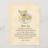 ベビーシャワーの男女兼用なバニー サンキューカード (正面/裏面)