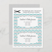 ベビーシャワーの登録の挿入物カード、ティール(緑がかった色)のニュートラル インビテーションポストカード (正面/裏面)