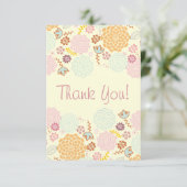 ベビーシャワーの空想のモダンの花柄ありがとう サンキューカード (スタンド正面)