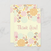 ベビーシャワーの空想のモダンの花柄ありがとう サンキューカード (正面/裏面)