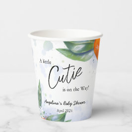 ベビーシャワーの紙コップはオレンジで飾られている 紙コップ