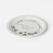 ベビーシャワーの素朴なリースのアネモネの小枝のリース ペーパープレート (アングル)