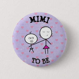 ベビーシャワーの紫色ボタンがあるMimi 缶バッジ