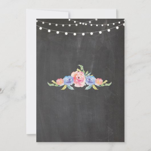 ベビーシャワーの花のチョークの素朴な招待をすすり、見て下さい 招待状 (裏面)