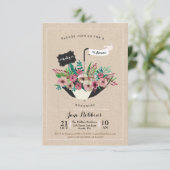 ベビーシャワーの花の傘のシンプルな設計の招待 招待状 (スタンド正面)