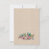 ベビーシャワーの花の傘のシンプルな設計の招待 招待状 (裏面)