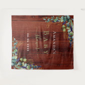 ベビーシャワーの茶色の木のユーカリのグリーンさびれた タペストリー (正面(横))