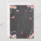 ベビーシャワーの蝶それは女の子または双生児の招待です 招待状 (裏面)