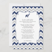 ベビーシャワーの詩の感謝カード、ネイビー・エレファント 招待状 (正面)