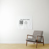 ベビーシャワーの詳細 QRコード ミニマル モダン ル タペストリー (インサイチュ(横))