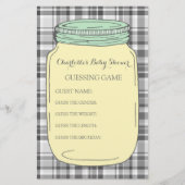 ベビーシャワーの謎解きゲームの黄色く真新しいメーソンジャー 便箋 (正面)