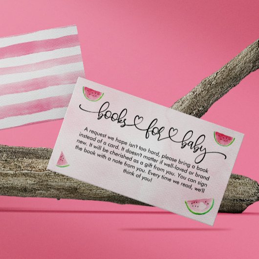 ベビーシャワーの贈り物に最適な絵本　赤ちゃんのための水彩えがき　すいか エンクロージャーカード
