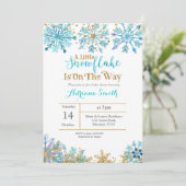 ベビーシャワーの途中で少し雪片が出ている 招待状 (スタンド正面)