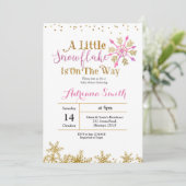 ベビーシャワーの途中で少し雪片が出ている 招待状 (スタンド正面)