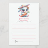 ベビーシャワーの途中にあるバニー アドバイスカード (正面)