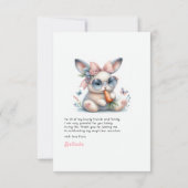 ベビーシャワーの途中にあるバニー サンキューカード (裏面)