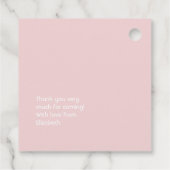 ベビーシャワーの途中にあるバニー フェイバータグ (裏面)