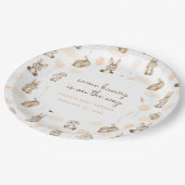 ベビーシャワーの途中にあるバニー ペーパープレート (アングル)