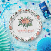 ベビーシャワーの途中にある甘い小さな桃  ペーパープレート (パーティー)