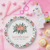 ベビーシャワーの途中にある甘い小さな桃  ペーパープレート (パーティー)