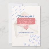 ベビーシャワーの郵送でのお知らせ 招待状 (裏面)
