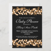ベビーシャワーの金ゴールドのハリウッドのエレガントな魅力 招待状 (正面)
