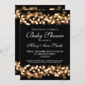 ベビーシャワーの金ゴールドのハリウッドのエレガントな魅力 招待状 (正面/裏面)