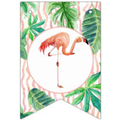 ベビーシャワーの長旗の旗布のフラミンゴの葉のストライプ バンティングフラッグ (第2の旗)