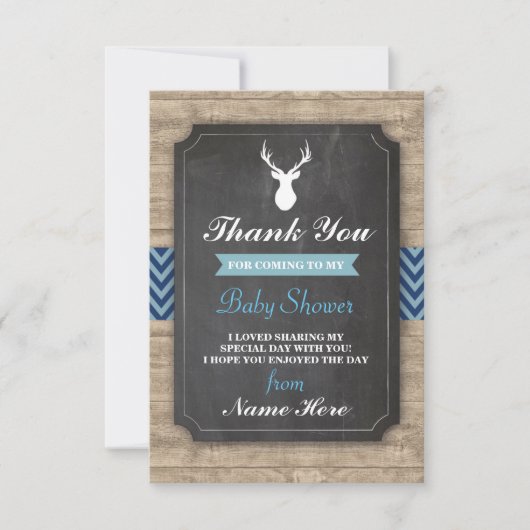 ベビーシャワーの雄鹿カード警官ありがとう 招待状 (正面)