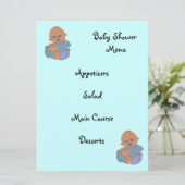 ベビーシャワーの食事メニュー 招待状 (スタンド正面)