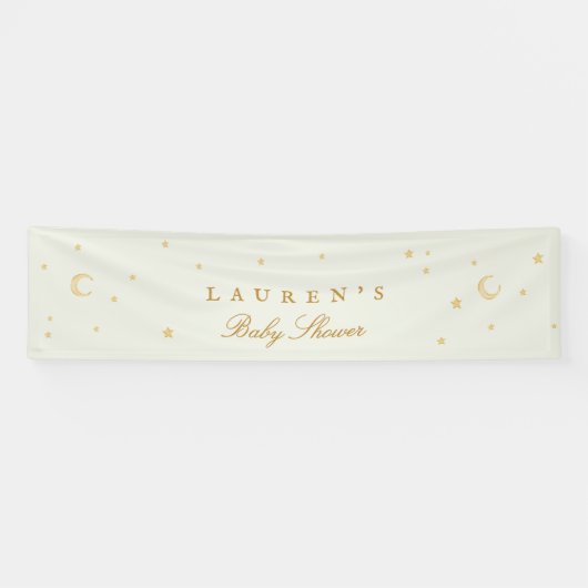 ベビーシャワーの魔法のような緑の星でお迎え 横断幕 (横)