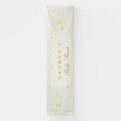 ベビーシャワーの魔法のような緑の星でお迎え 横断幕 (縦)