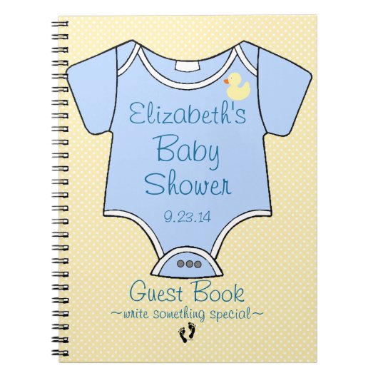 ベビーシャワーの黄色および警官のゲストブック| ノートブック (正面)