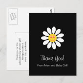 ベビーシャワーはかわいく幸せな顔のガーリーなデイジー感謝していしています ポストカード (正面/裏面)