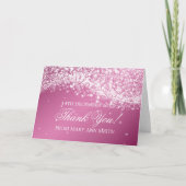 ベビーシャワーはきらめくな波のピンク感謝していしています サンキューカード (正面)