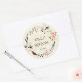 ベビーシャワーはステッカーを好むbohoフローラ羽 ラウンドシール (封筒)