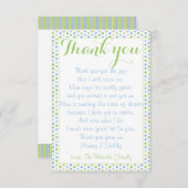 ベビーシャワーはベビーカードからの感謝していしています サンキューカード (正面/裏面)