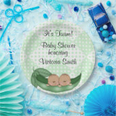 ベビーシャワーはポッドのエンドウ豆を結び付けます ペーパープレート (パーティー)