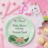 ベビーシャワーはポッドのエンドウ豆を結び付けます ペーパープレート (パーティー)