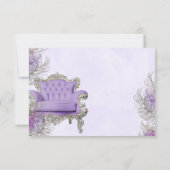 ベビーシャワーはラベンダーの銀感謝していしています サンキューカード (裏面)