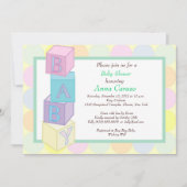 ベビーシャワーは招待状を妨げます 招待状 (正面)