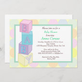ベビーシャワーは招待状を妨げます 招待状 (正面/裏面)