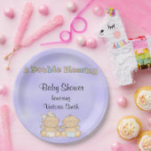 ベビーシャワーは男の子の女の子を結び付けます ペーパープレート (パーティー)