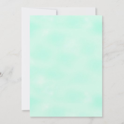 ベビーシャワーは男女兼用な緑感謝していしています 招待状 (裏面)