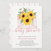 ベビーシャワーひまわりフローラ封筒 招待状 (正面/裏面)