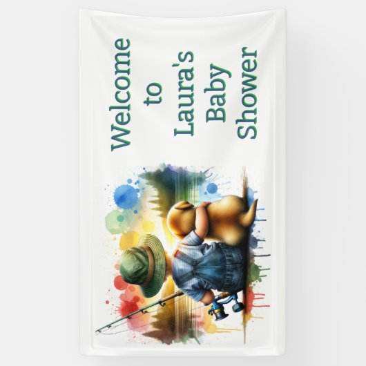 ベビーシャワーへようこそパーソナライズされた 横断幕 (縦)