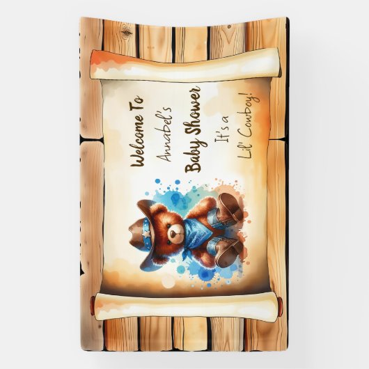 ベビーシャワーへようこそパーソナライズされた 横断幕 (縦)