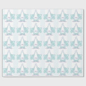 ベビーシャワーまたは誕生の孫の名前の水の青い覆い ラッピングペーパー (フラット)